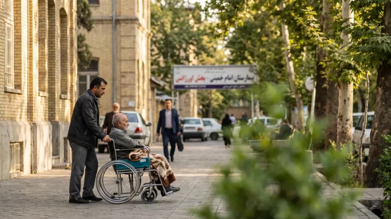 همراه بیمار در بیمارستان امام خمینی