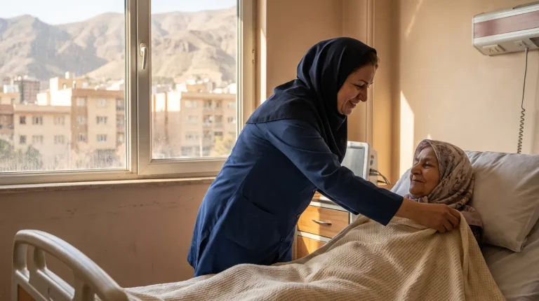 همراه بیمار در بیمارستان شهدای تجریش